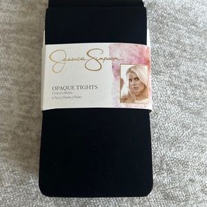 2 Pairs Opaque Tights, Size S/M